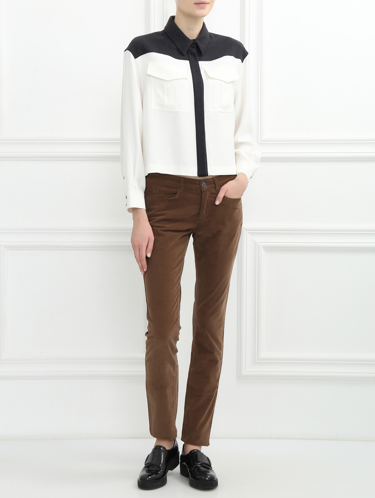 Блуза с контрастной вставкой Antonio Marras  –  Модель Общий вид  – Цвет:  Белый