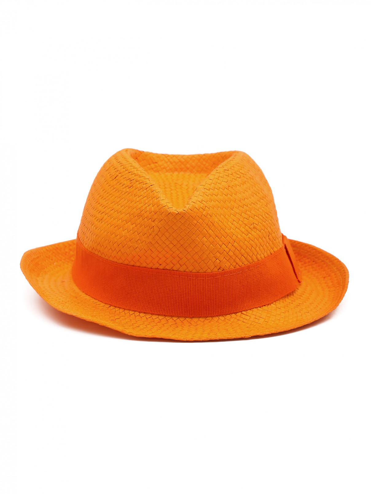 Шляпа из соломы с декоративной лентой Catya  –  Обтравка1  – Цвет:  Оранжевый