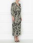 Платье из шелка с принтом и драпировкой Alberta Ferretti  –  МодельВерхНиз