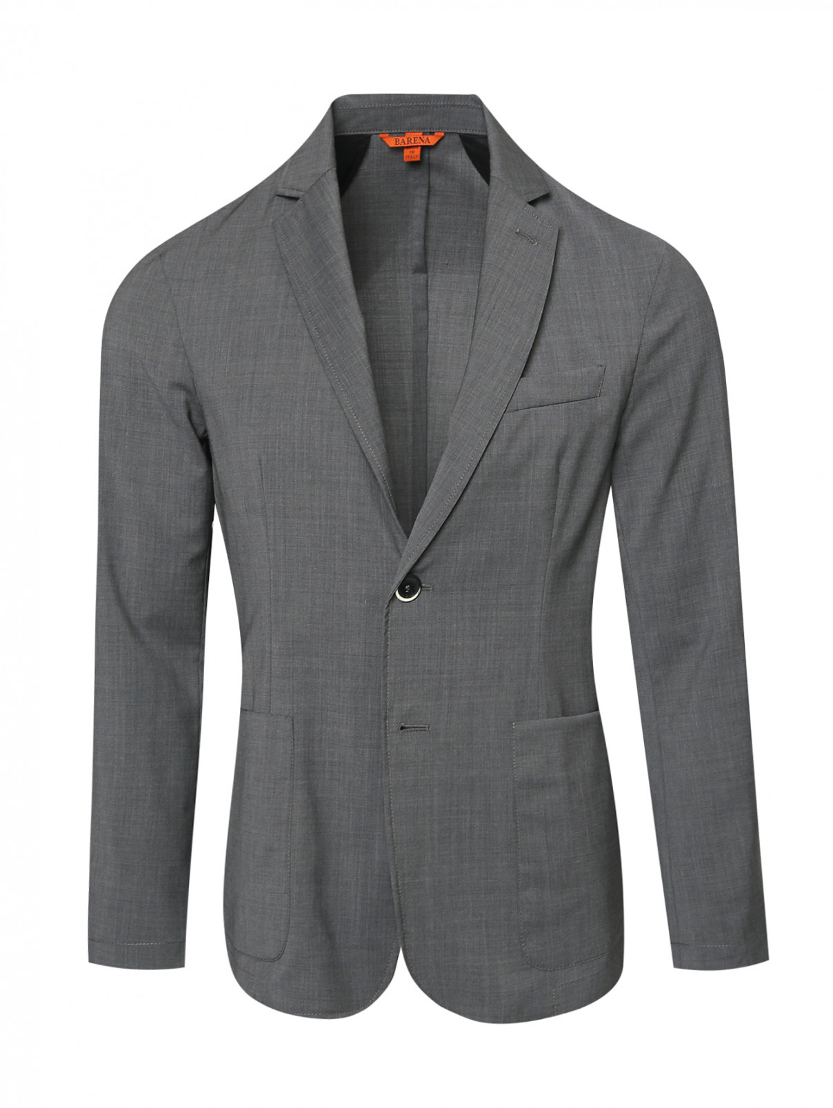 Пиджак однобортный из шерсти Barena  –  Общий вид  – Цвет:  Серый