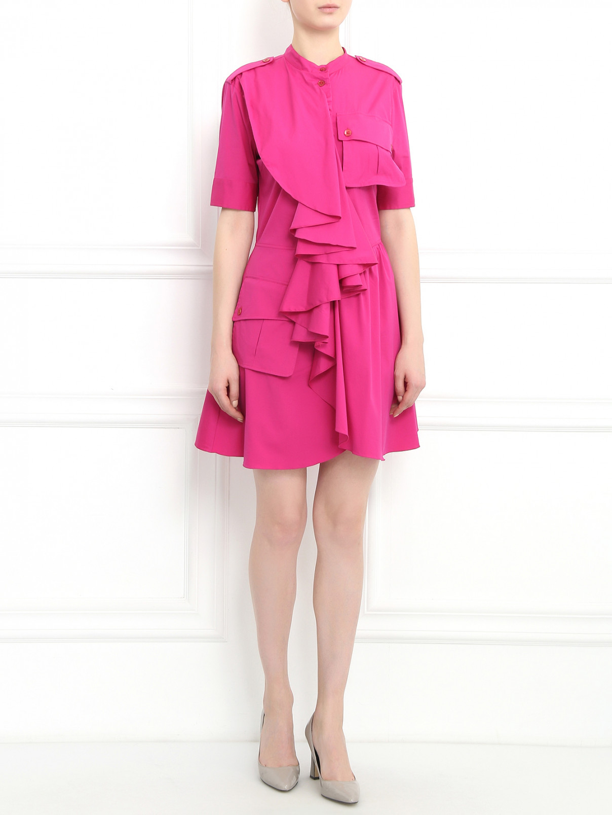 Платье с карманами и декором Jean Paul Gaultier  –  Модель Общий вид  – Цвет:  Розовый