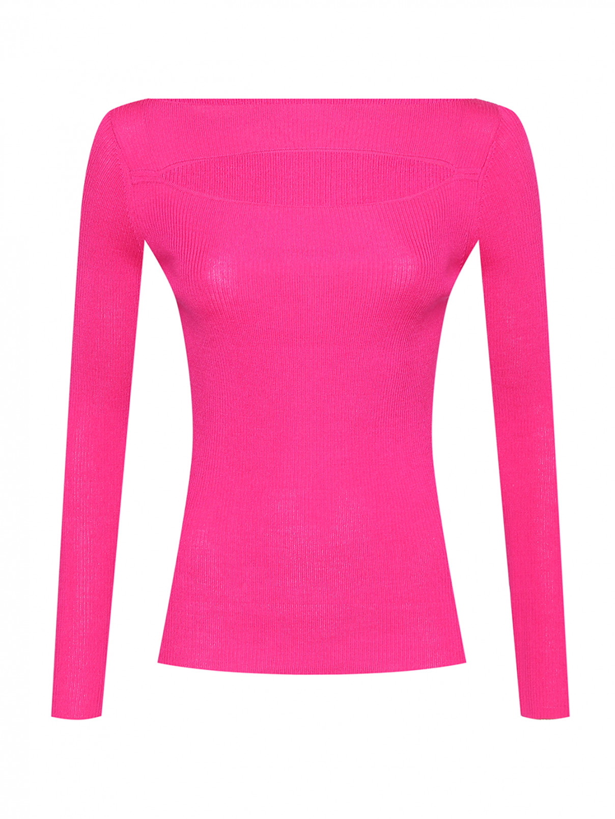 Джемпер из шерсти с вырезом P.A.R.O.S.H.  –  Общий вид  – Цвет:  Розовый