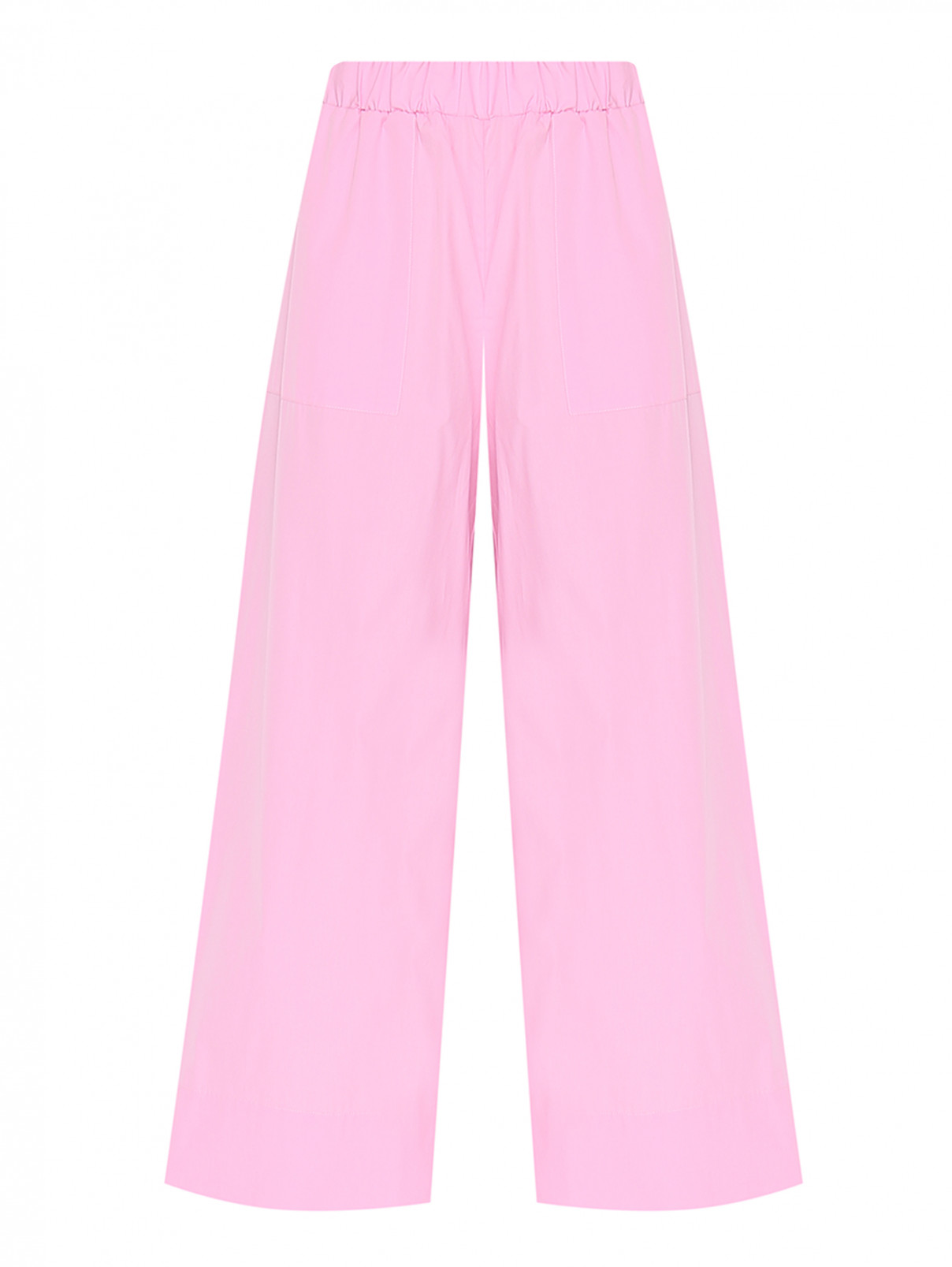 Широкие брюки из хлопка с карманами Max&Co  –  Общий вид  – Цвет:  Розовый