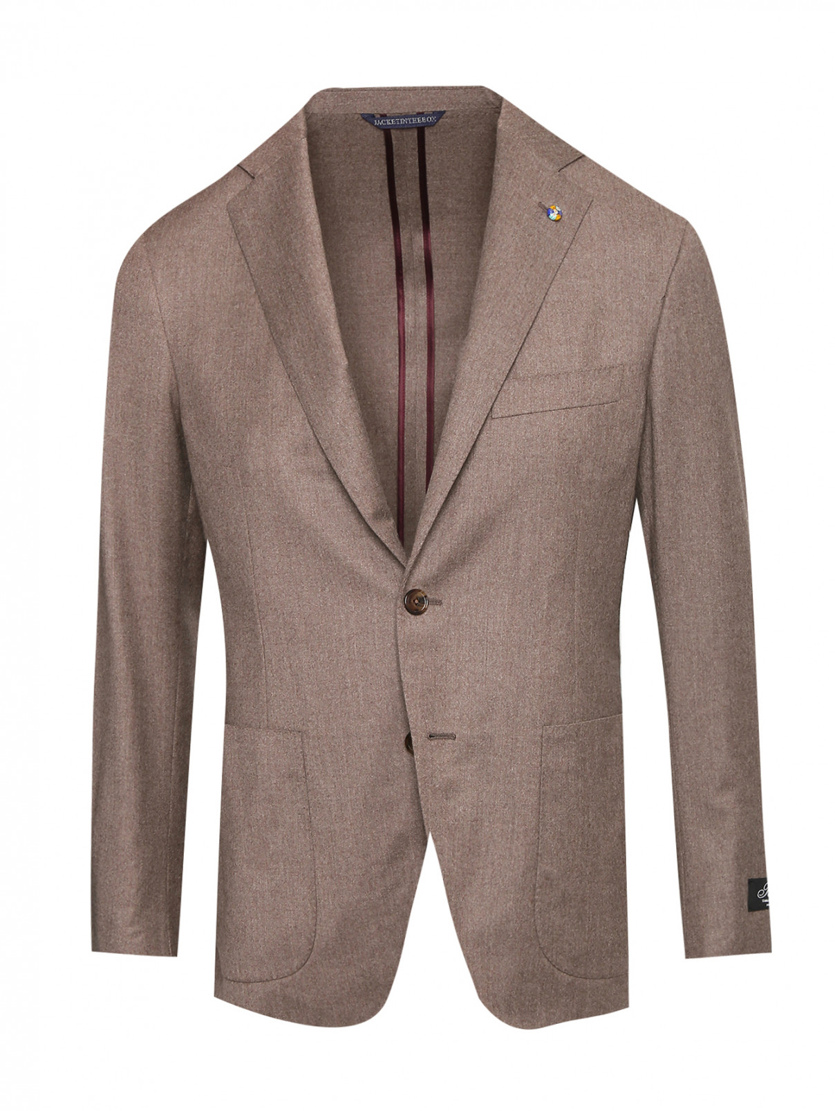 Пиджак из шерсти и шелка с карманами Belvest  –  Общий вид  – Цвет:  Бежевый
