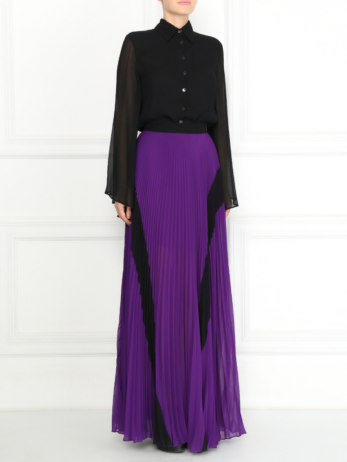 Блуза из прозрачного шелка Jean Paul Gaultier  –  Модель Общий вид  – Цвет:  Черный