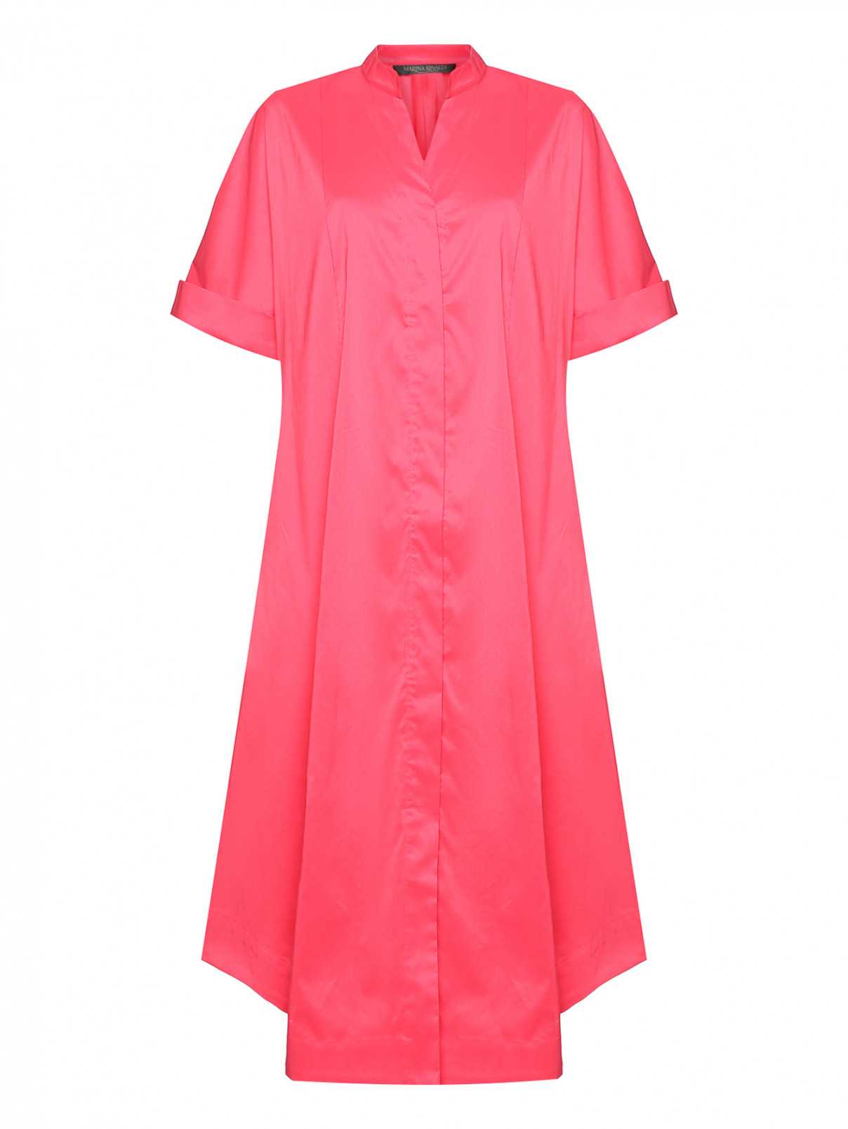 Платье-миди с короткими рукавами Marina Rinaldi  –  Общий вид  – Цвет:  Красный