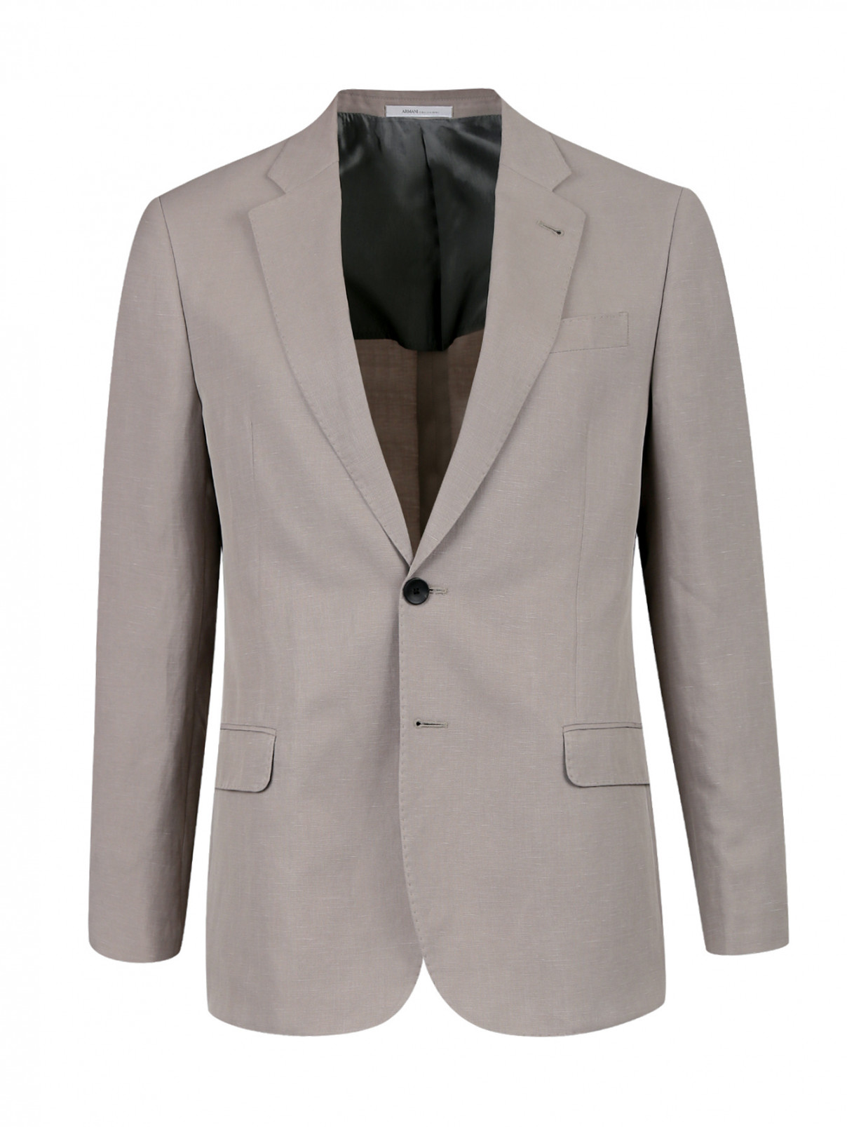 Пиджак из льна Armani Collezioni  –  Общий вид  – Цвет:  Серый