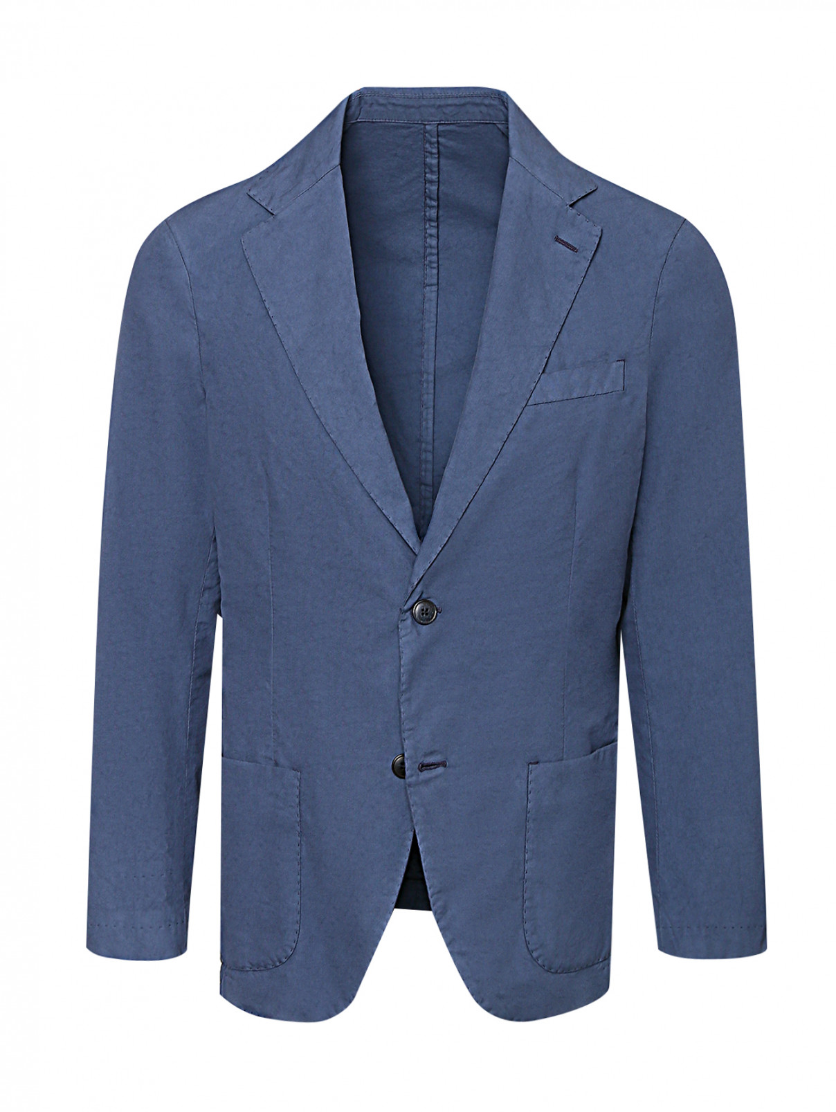 Пиджак из хлопка и шелка с карманами Altea  –  Общий вид  – Цвет:  Синий