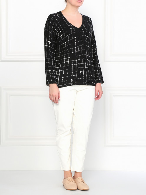 Пуловер из шелка и хлопка Marina Rinaldi - Модель Общий вид