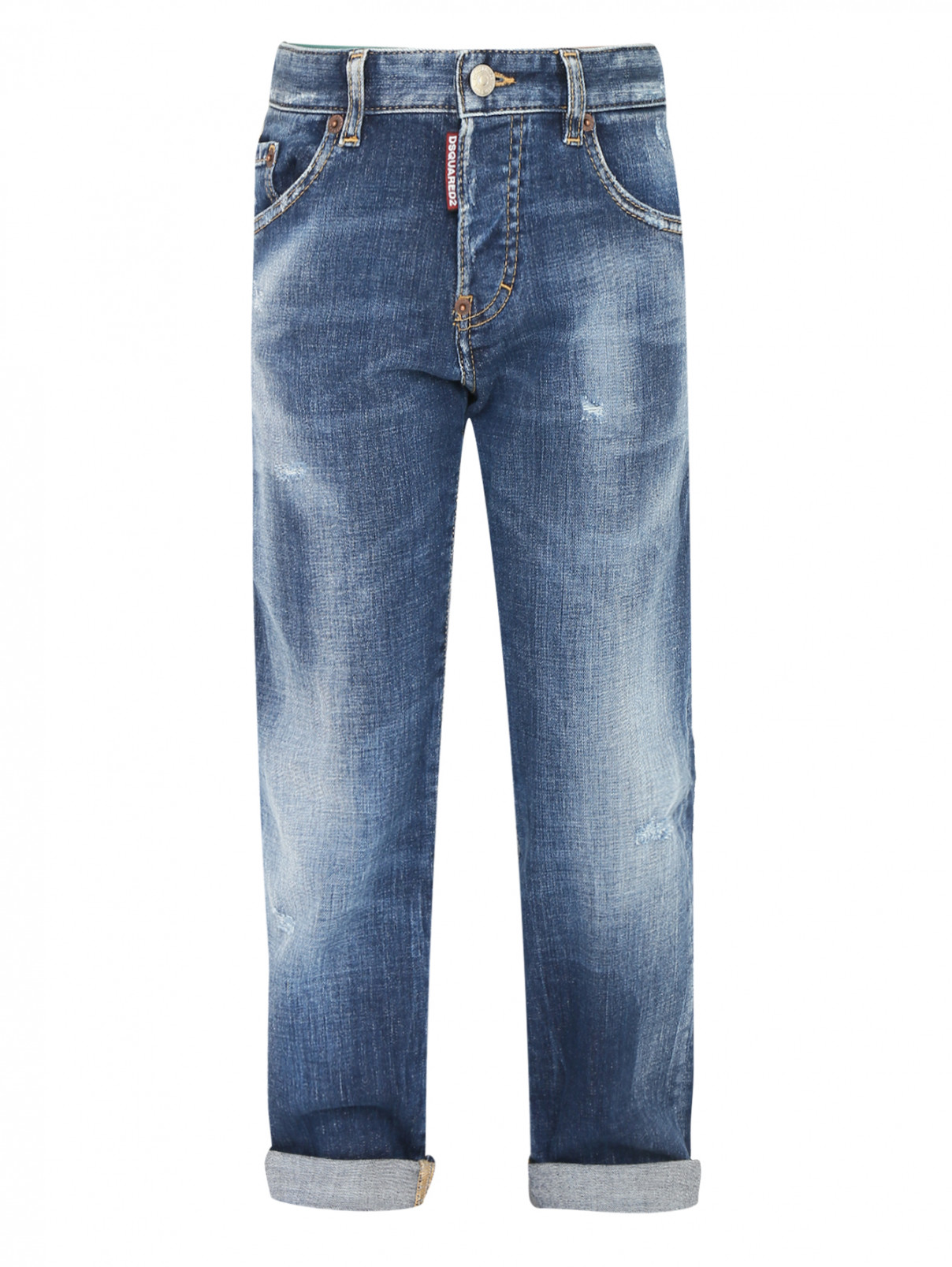 Прямые джинсы с надрезами Dsquared2  –  Общий вид  – Цвет:  Синий