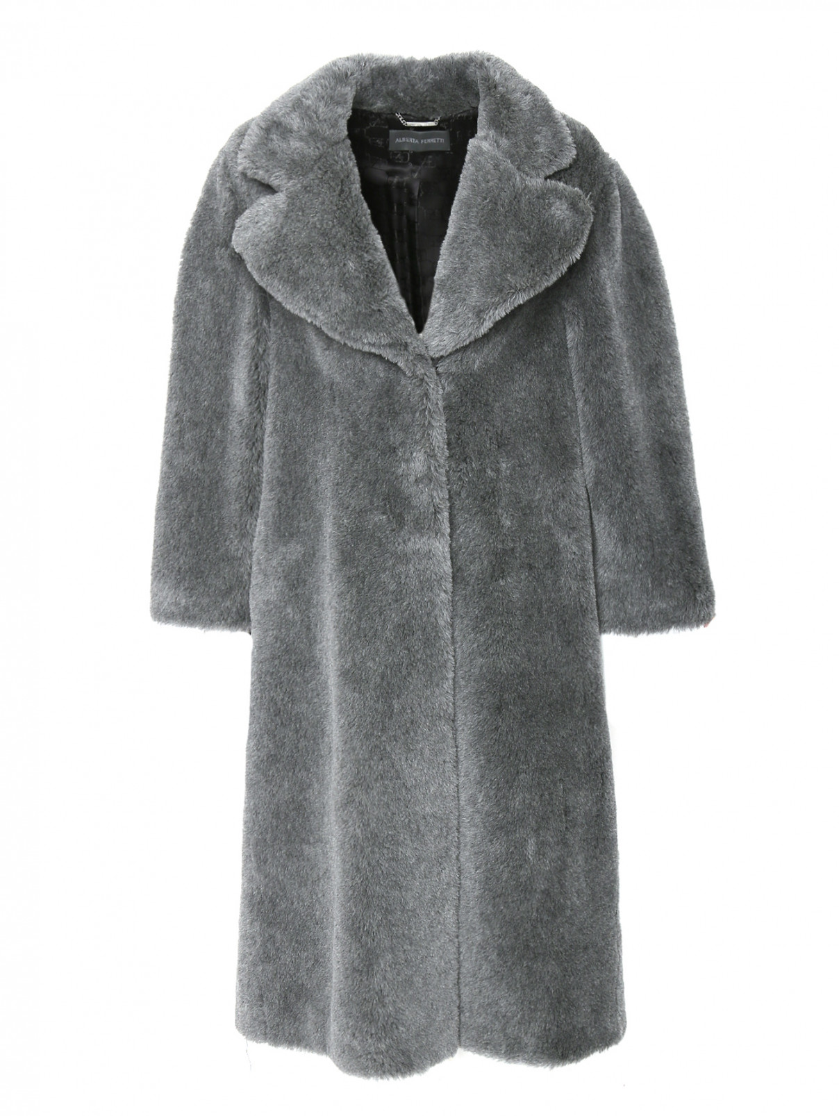 Шуба из шерсти с карманами Alberta Ferretti  –  Общий вид  – Цвет:  Серый