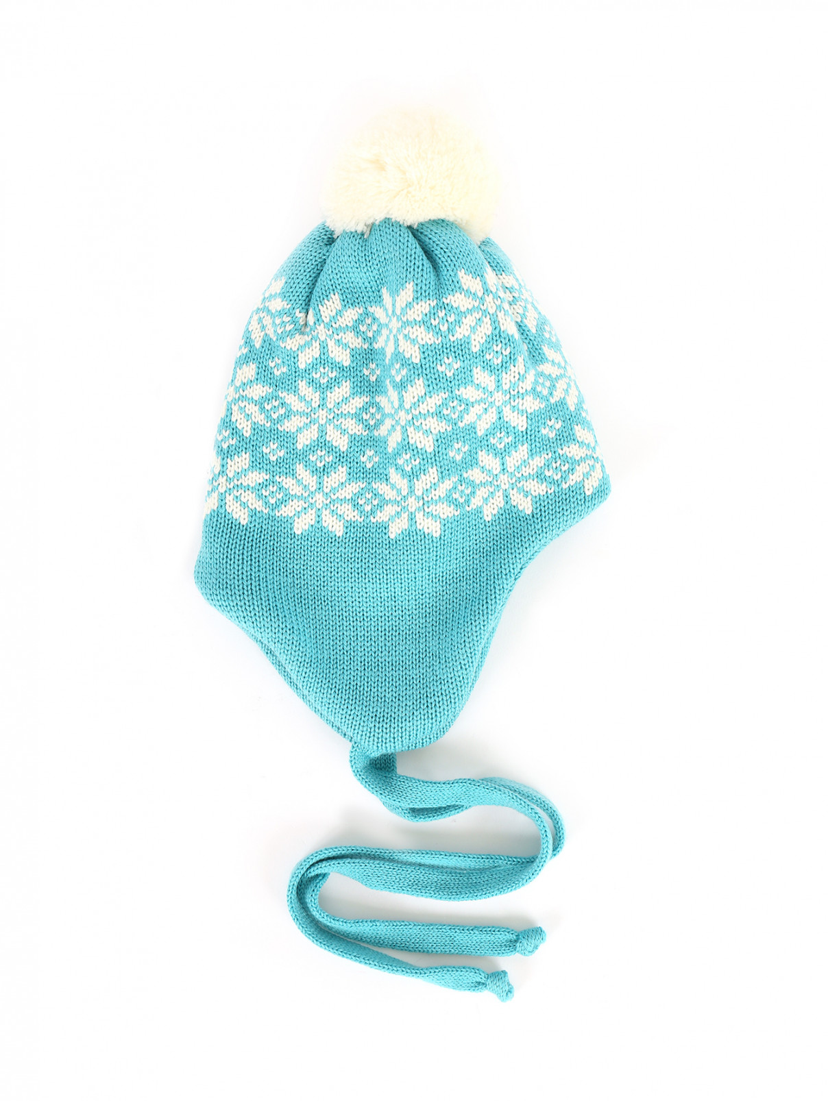 Шапка мелкой вязки с узором IL Trenino  –  Общий вид  – Цвет:  Синий