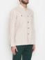 Рубашка из смешанного хлопка с накладными карманами Giampaolo  –  МодельВерхНиз