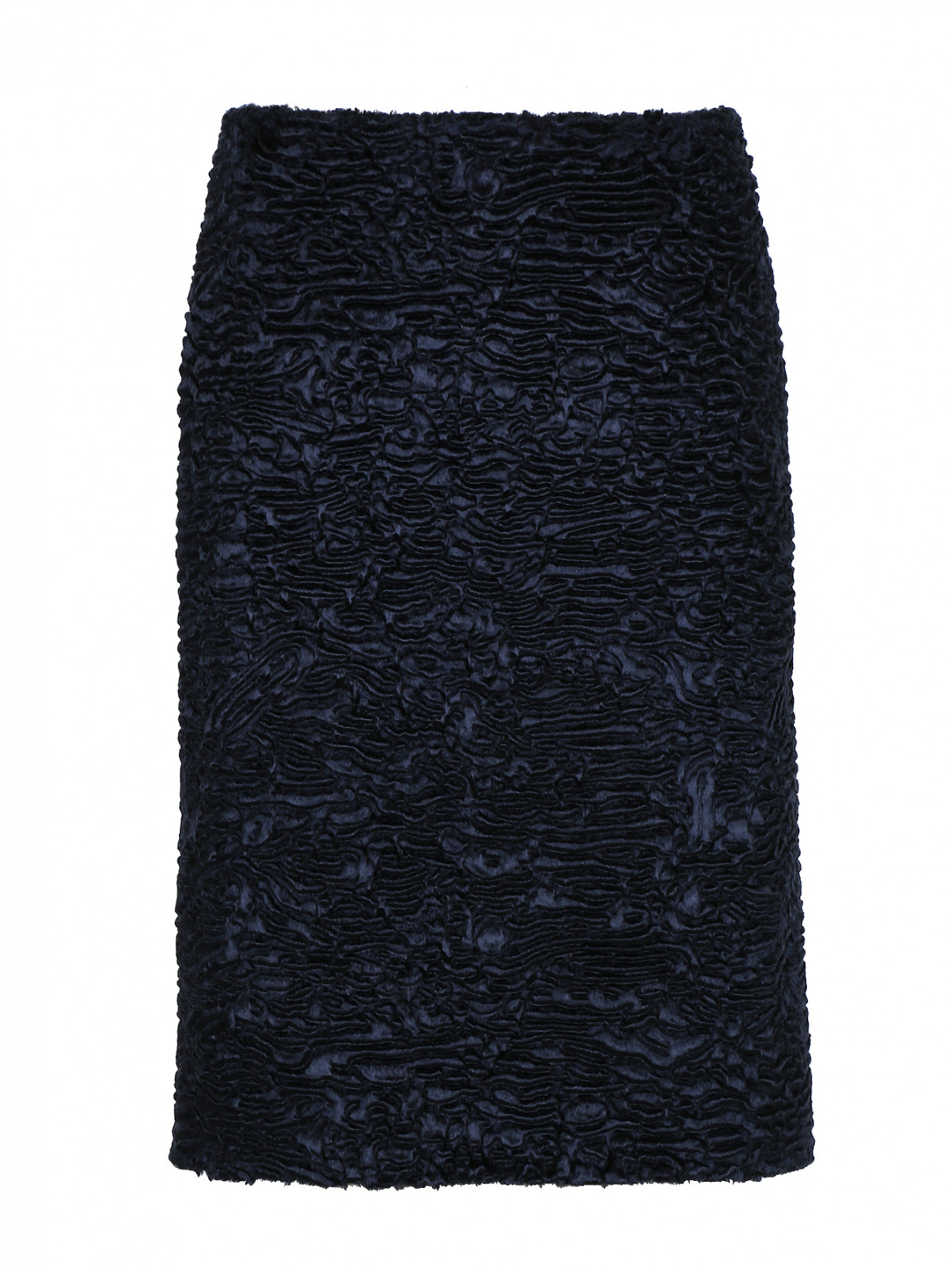 Юбка-карандаш из фактурной ткани S Max Mara  –  Общий вид  – Цвет:  Синий
