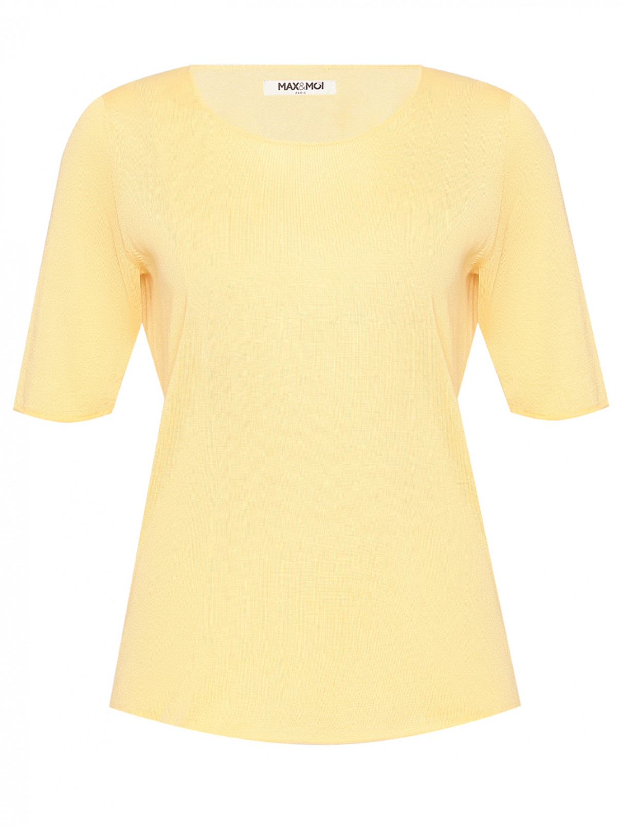 Джемпер из шелка и кашемира с короткими рукавами Max&Moi  –  Общий вид  – Цвет:  Желтый