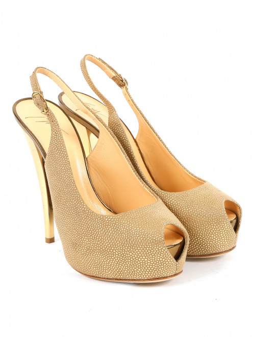Босоножки из кожи на платформе с контрастным каблуком Giuseppe Zanotti - Общий вид