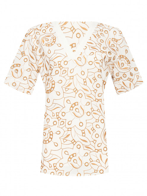 Блуза из хлопка с вышивкой Marina Rinaldi - Общий вид