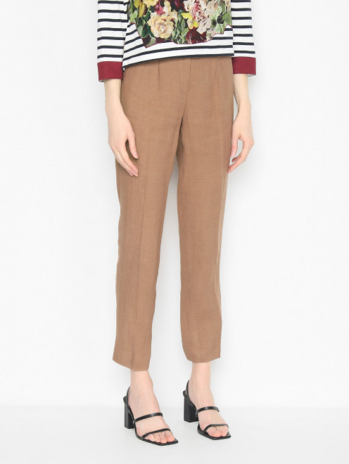 Брюки из льна с карманами Weekend Max Mara - МодельВерхНиз