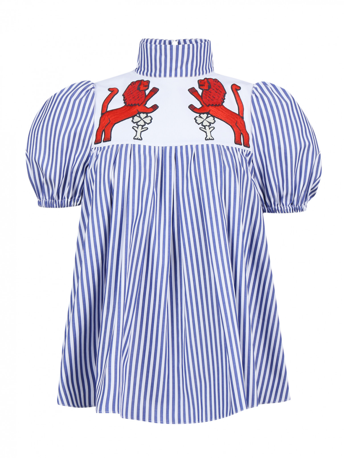 Блуза из хлопка с узором и аппликацией Stella Jean  –  Общий вид  – Цвет:  Узор