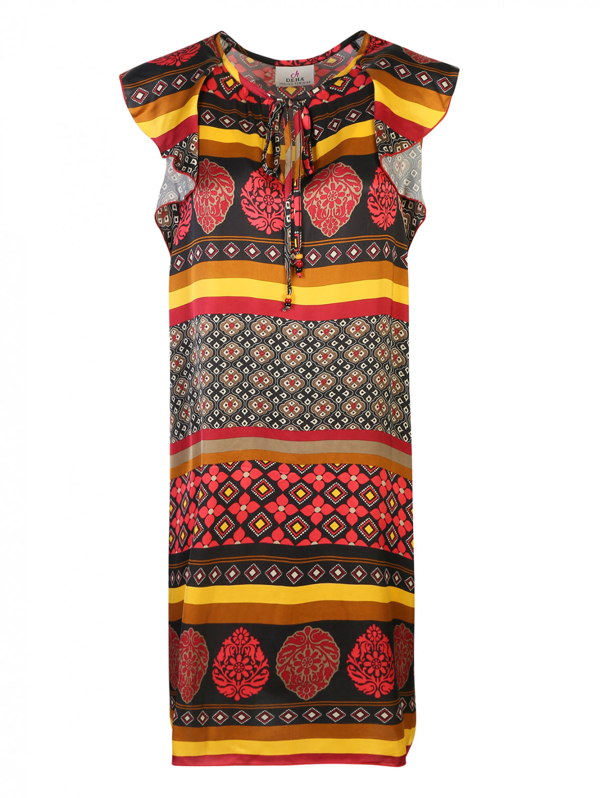 Платье из вискозы с узором DEHA  –  Общий вид  – Цвет:  Мультиколор