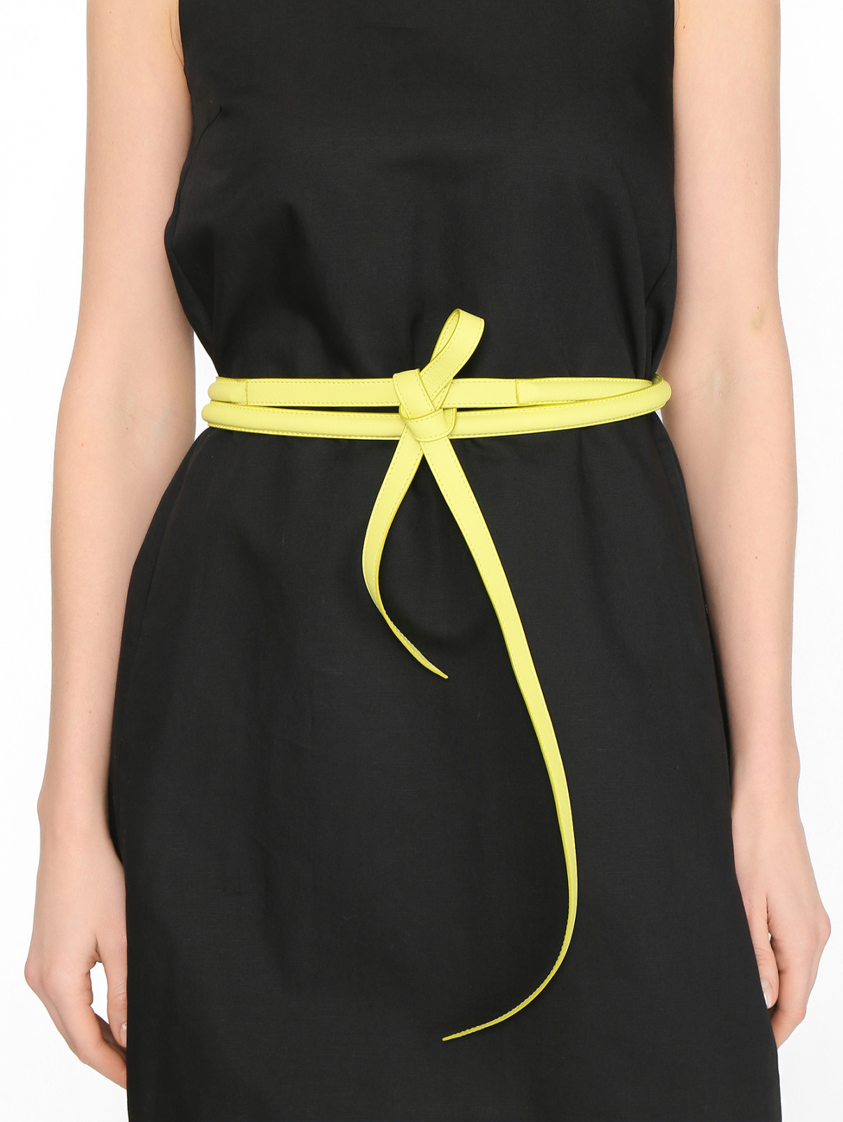 Тонкий пояс из кожи Ermanno Scervino  –  МодельОбщийВид  – Цвет:  Желтый