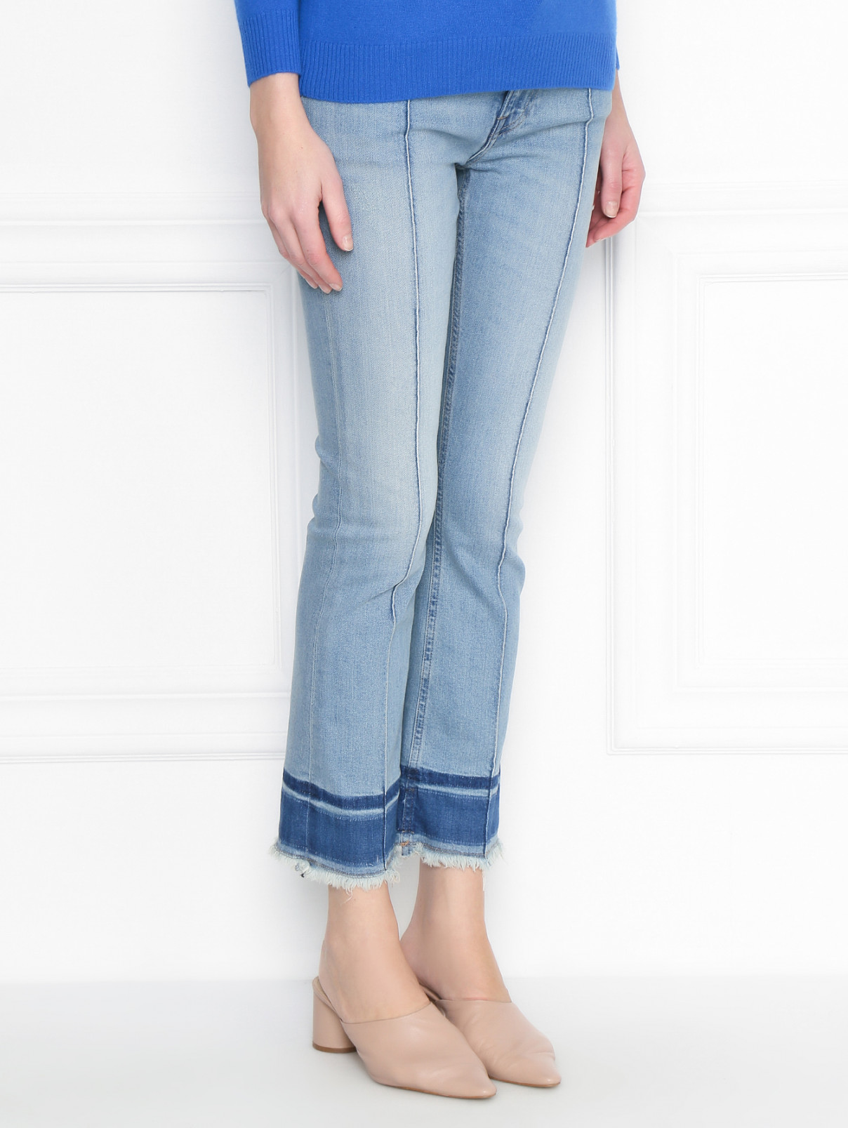 Укороченные джинсы из хлопка Dorothee Schumacher  –  МодельВерхНиз  – Цвет:  Синий