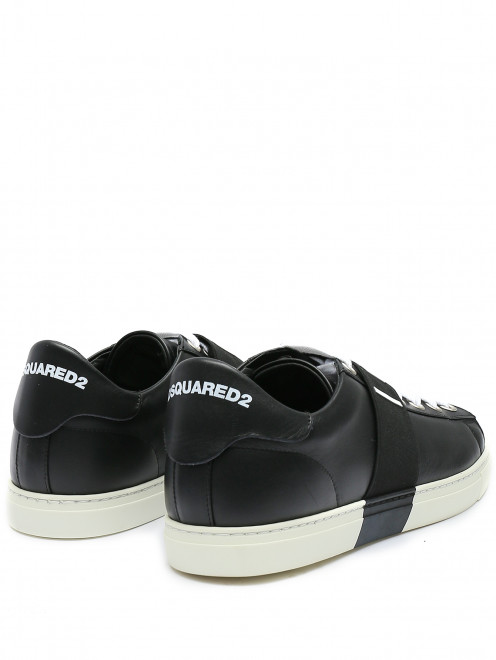 Кеды из гладкой кожи на шнурках Dsquared2 - Обтравка2
