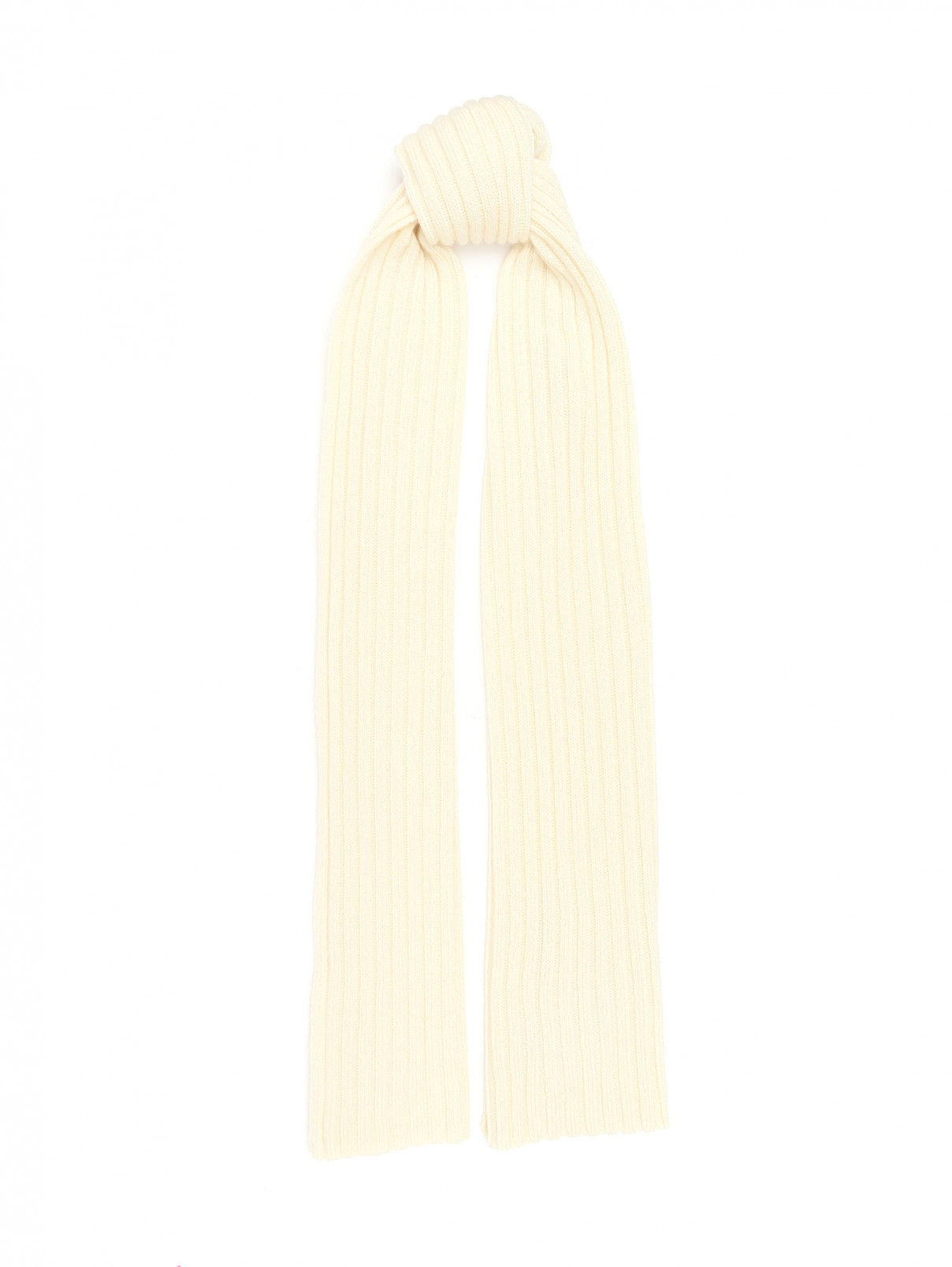Однотонный шарф из кашемира Isaia  –  Общий вид  – Цвет:  Белый