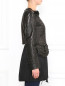 Пальто из кожи с подолом из текстиля Ermanno Scervino  –  Модель Верх-Низ2