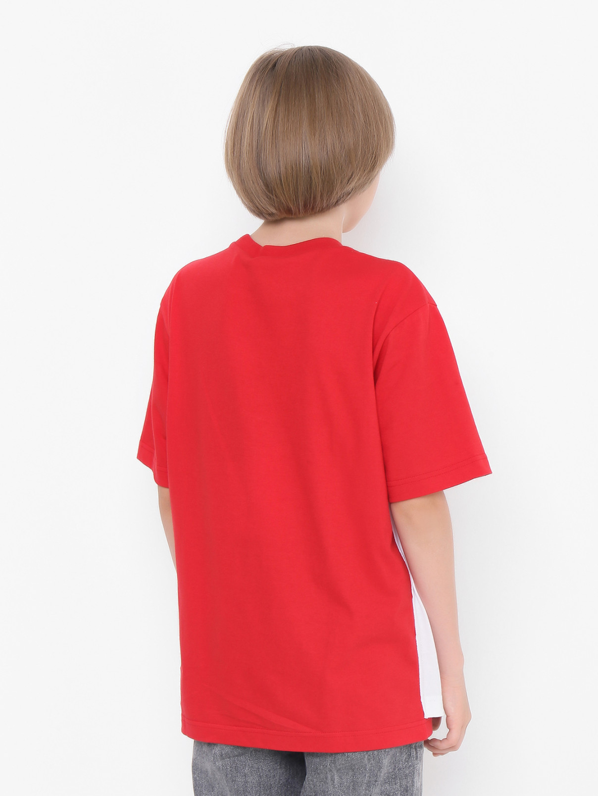 Хлопковая футболка с вышивкой N21  –  МодельВерхНиз1  – Цвет:  Красный