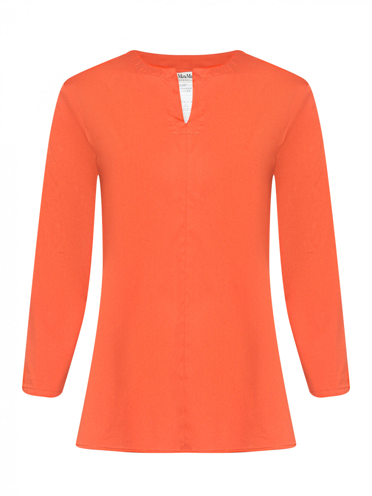 Блуза из хлопка свободного кроя Max Mara  –  Общий вид  – Цвет:  Оранжевый