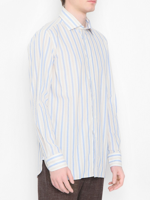 Рубашка из хлопка с узором полоска - МодельВерхНиз