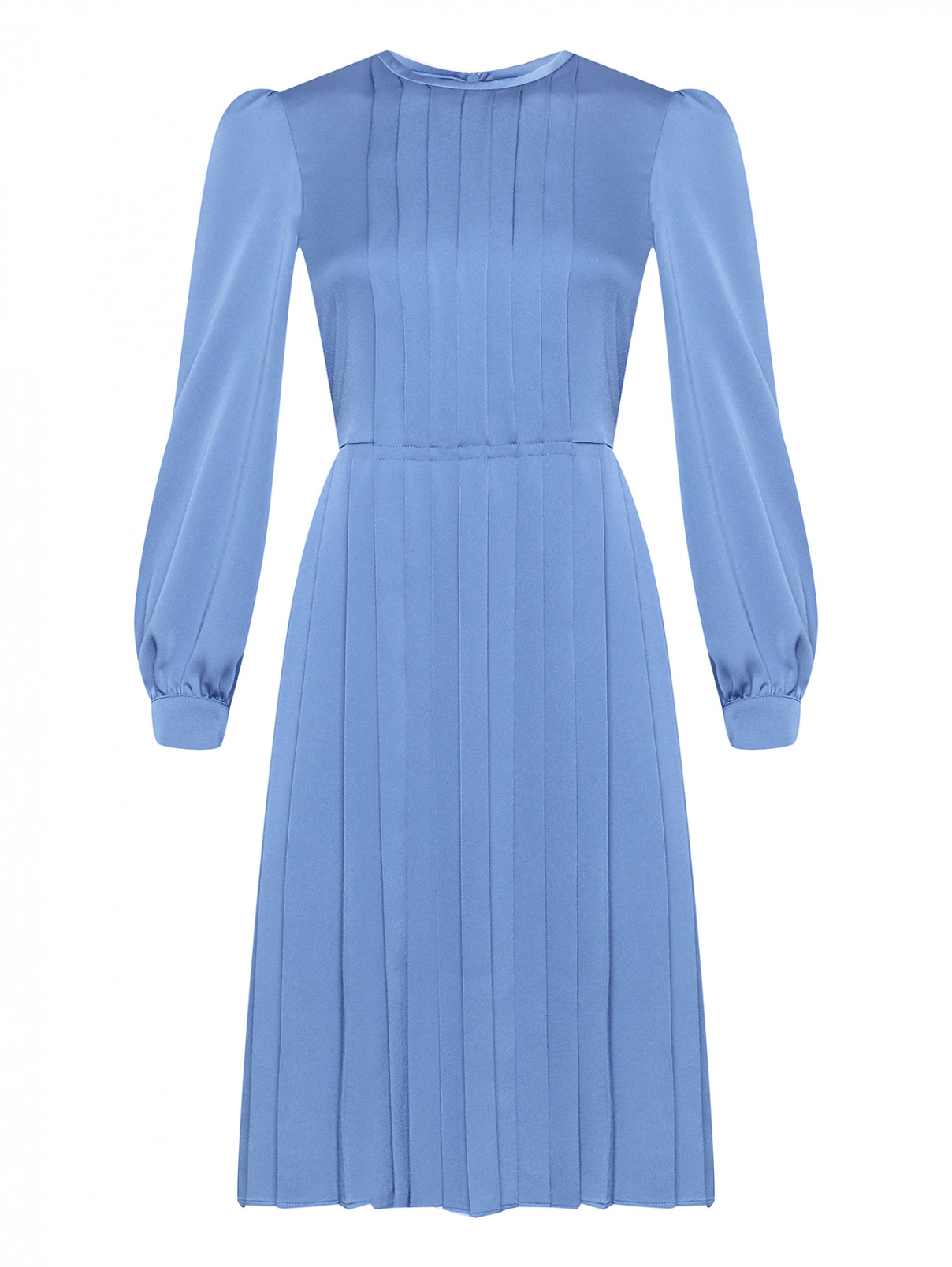 Однотонное платье с длинным рукавом Weekend Max Mara  –  Общий вид  – Цвет:  Синий