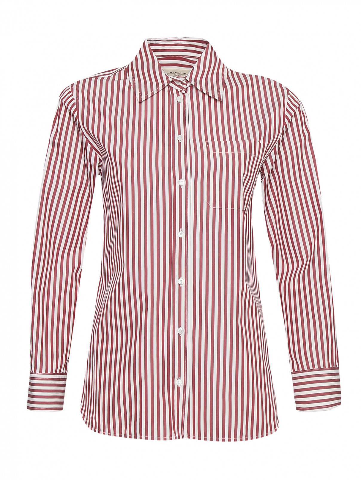 Рубашка из хлопка с узором полоска Weekend Max Mara  –  Общий вид  – Цвет:  Узор