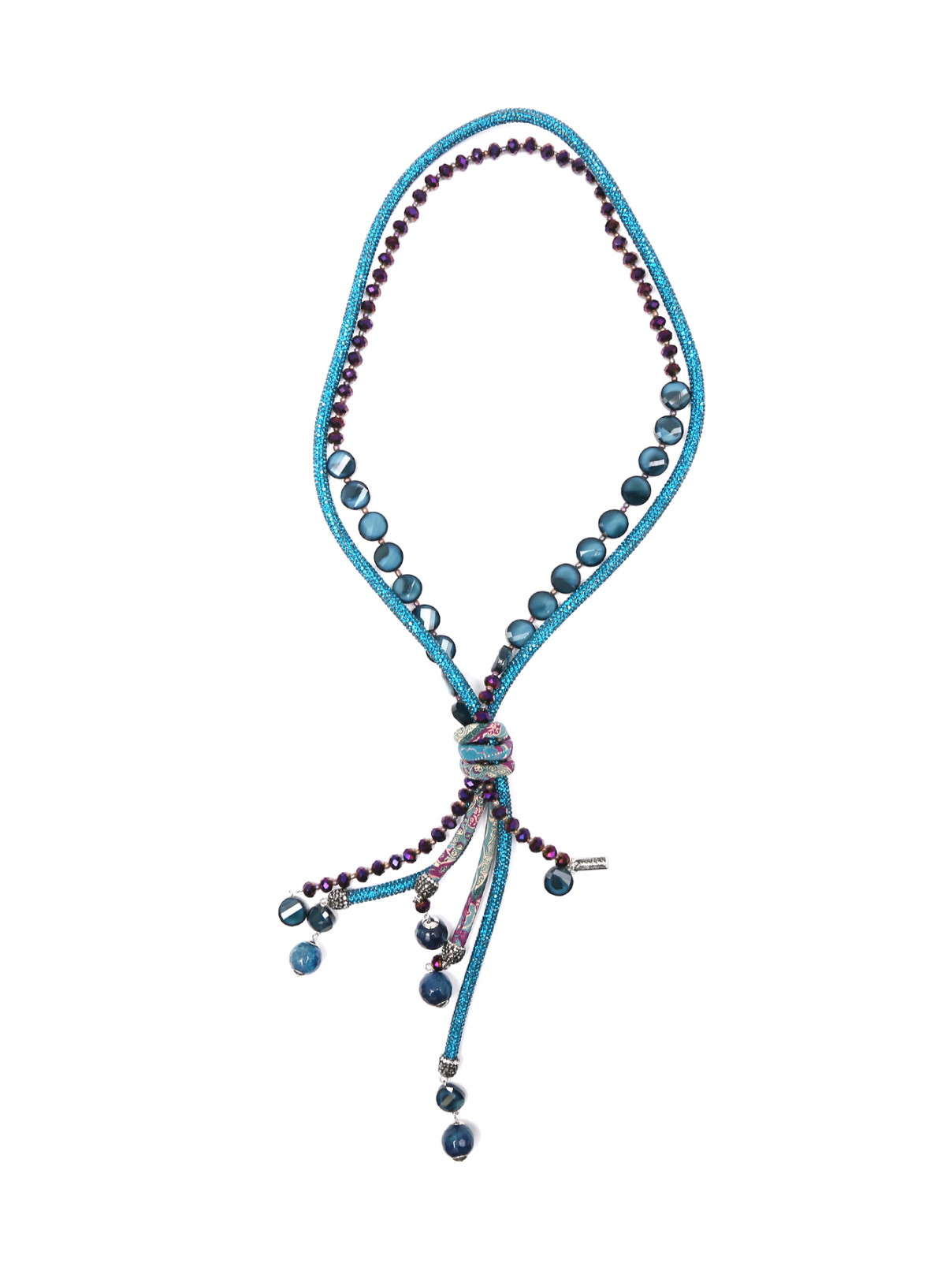 Ожерелье из кристаллов с узором Etro  –  Общий вид  – Цвет:  Синий