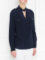 Блуза из шелка с длинным рукавом и накладными карманами Alberta Ferretti  –  Модель Верх-Низ