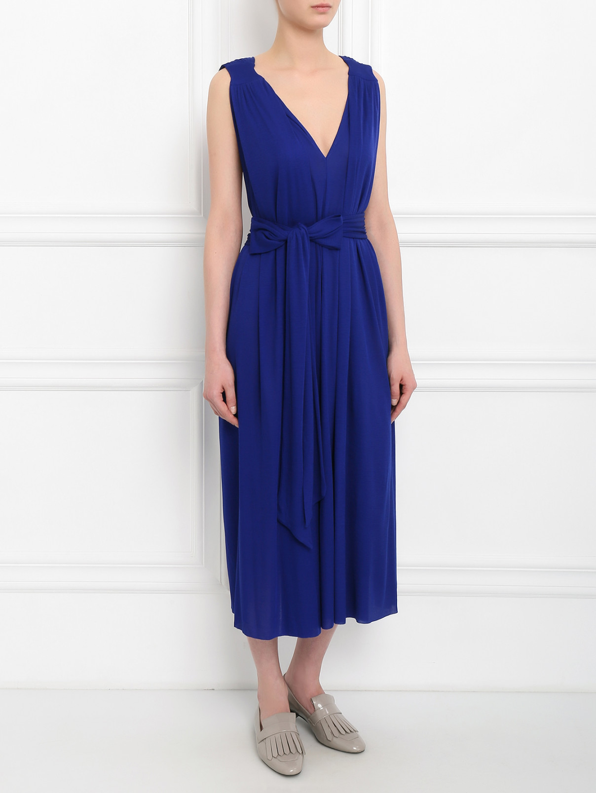Платье свободного кроя Barbara Bui  –  Модель Общий вид  – Цвет:  Синий