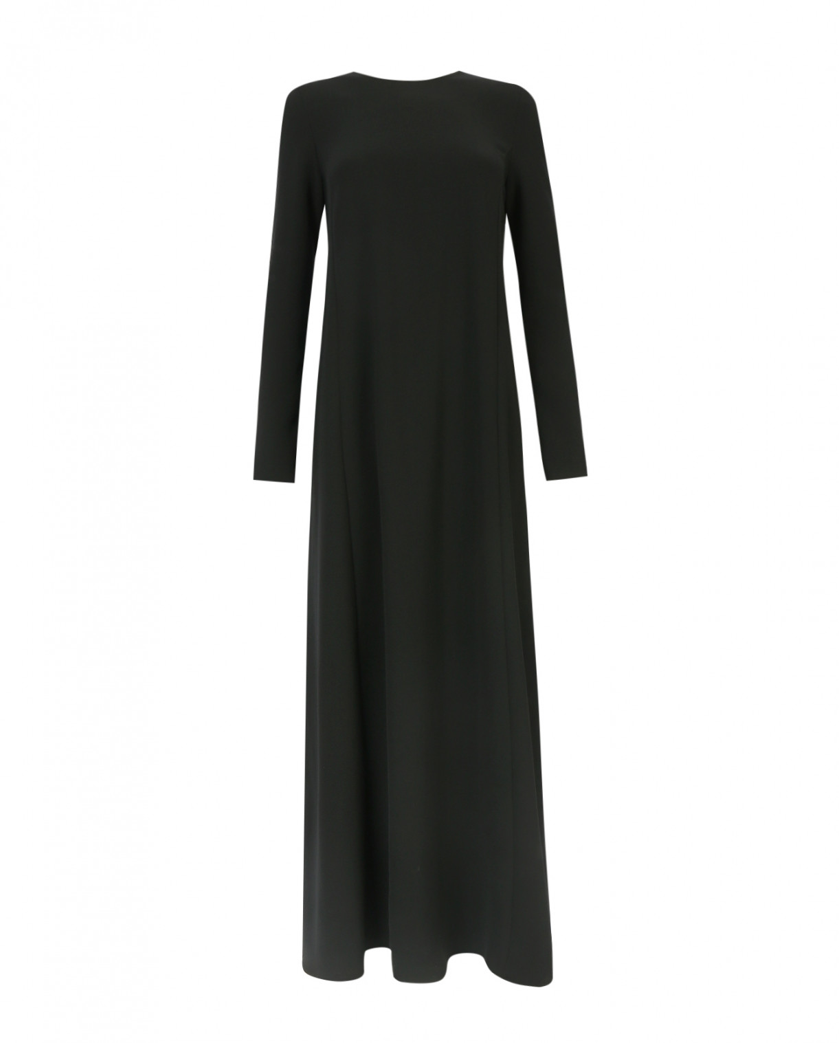 Платье-макси с длинным рукавом P.A.R.O.S.H.  –  Общий вид  – Цвет:  Черный
