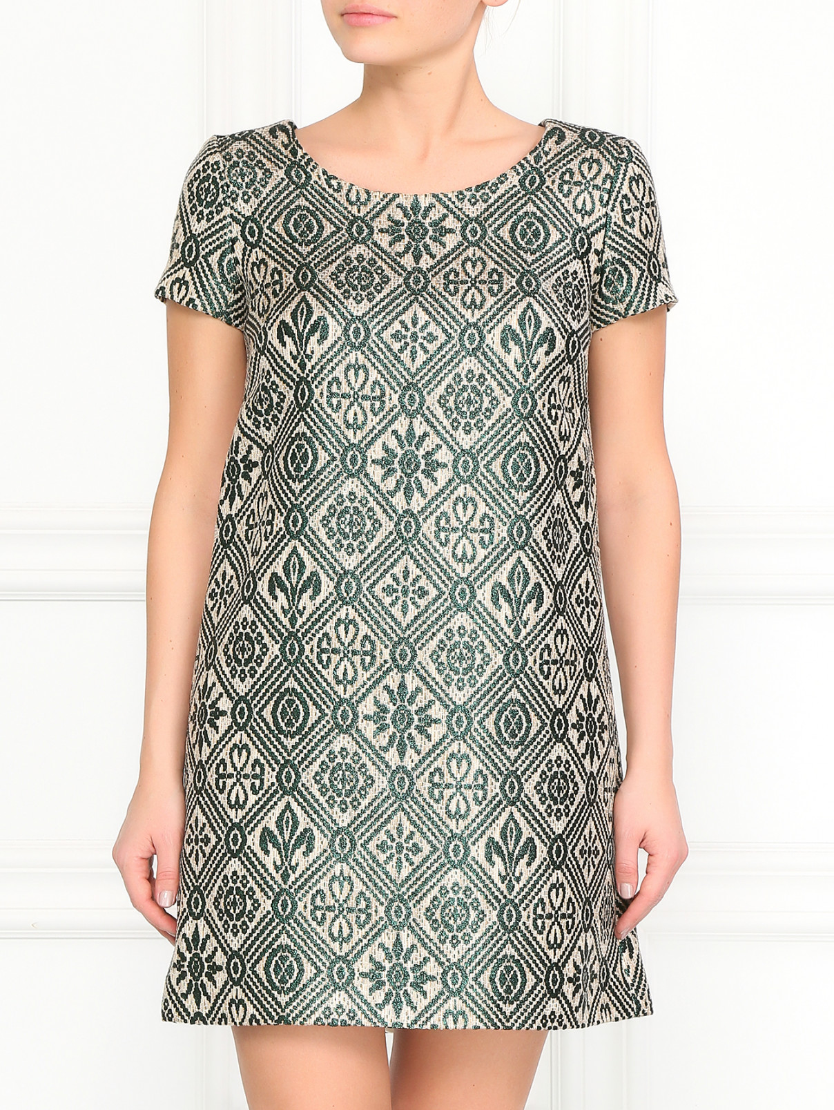 Мини-платье с принтом Vanda Catucci  –  Модель Верх-Низ  – Цвет:  Зеленый