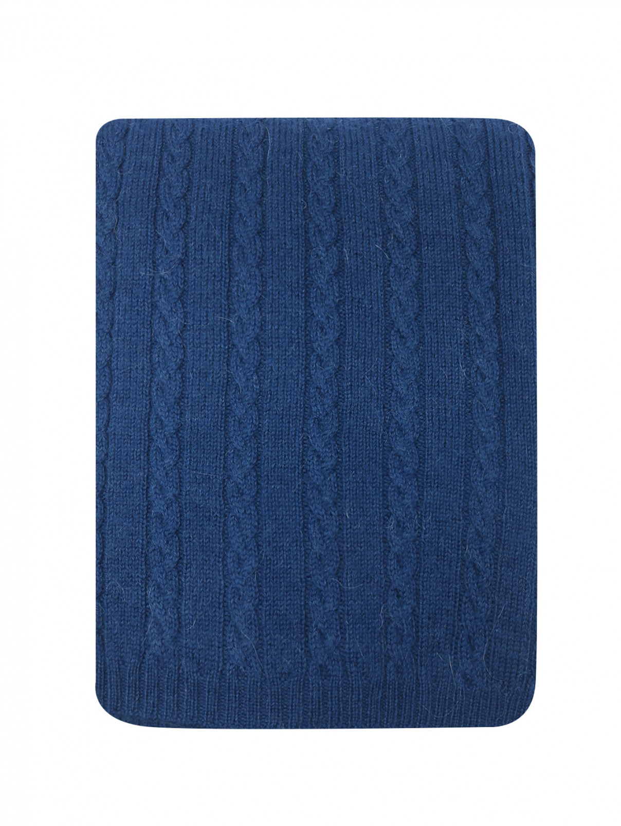 Шарф из смешанной шерсти Marina Rinaldi  –  Общий вид  – Цвет:  Синий
