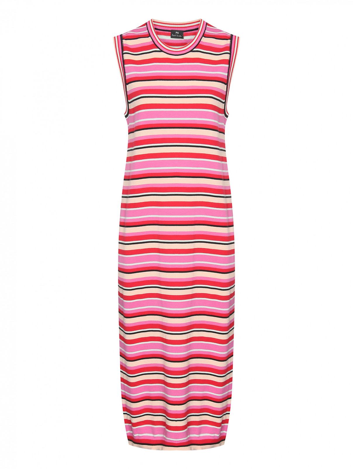 Платье трикотажное в полоску Paul Smith  –  Общий вид  – Цвет:  Розовый