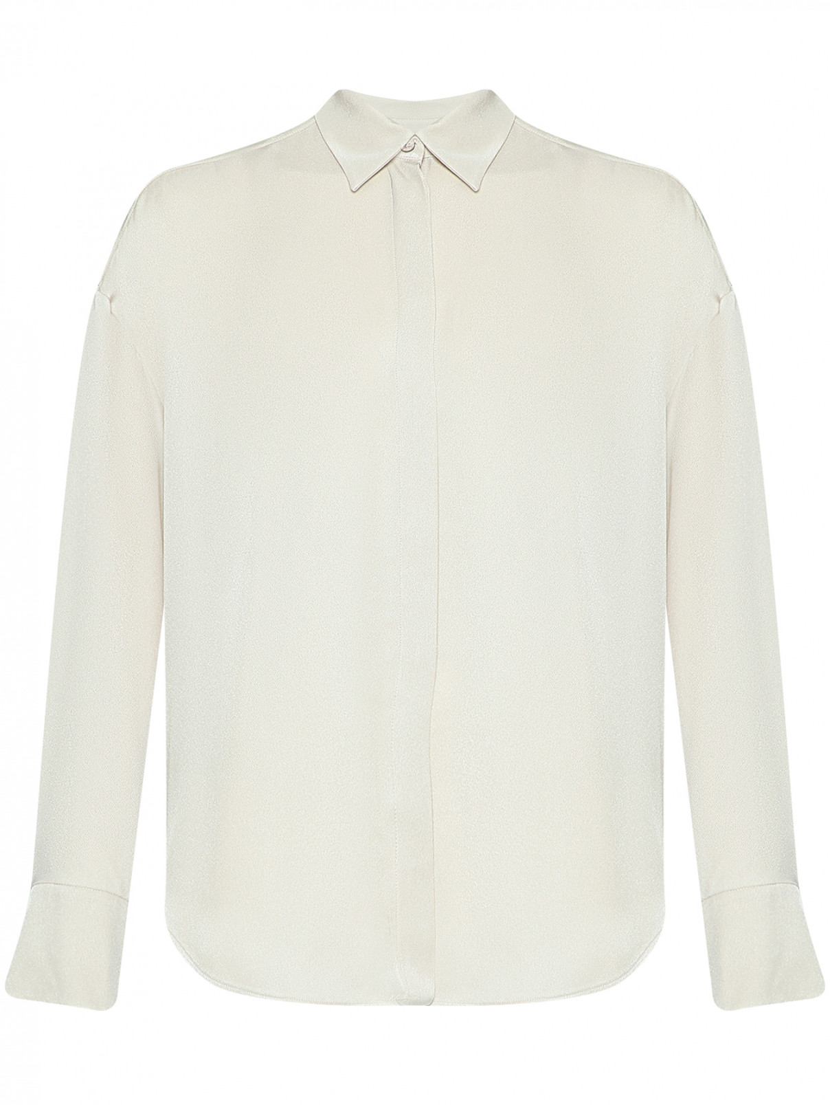 Блуза из смешанного шелка свободного кроя Lorena Antoniazzi  –  Общий вид  – Цвет:  Бежевый
