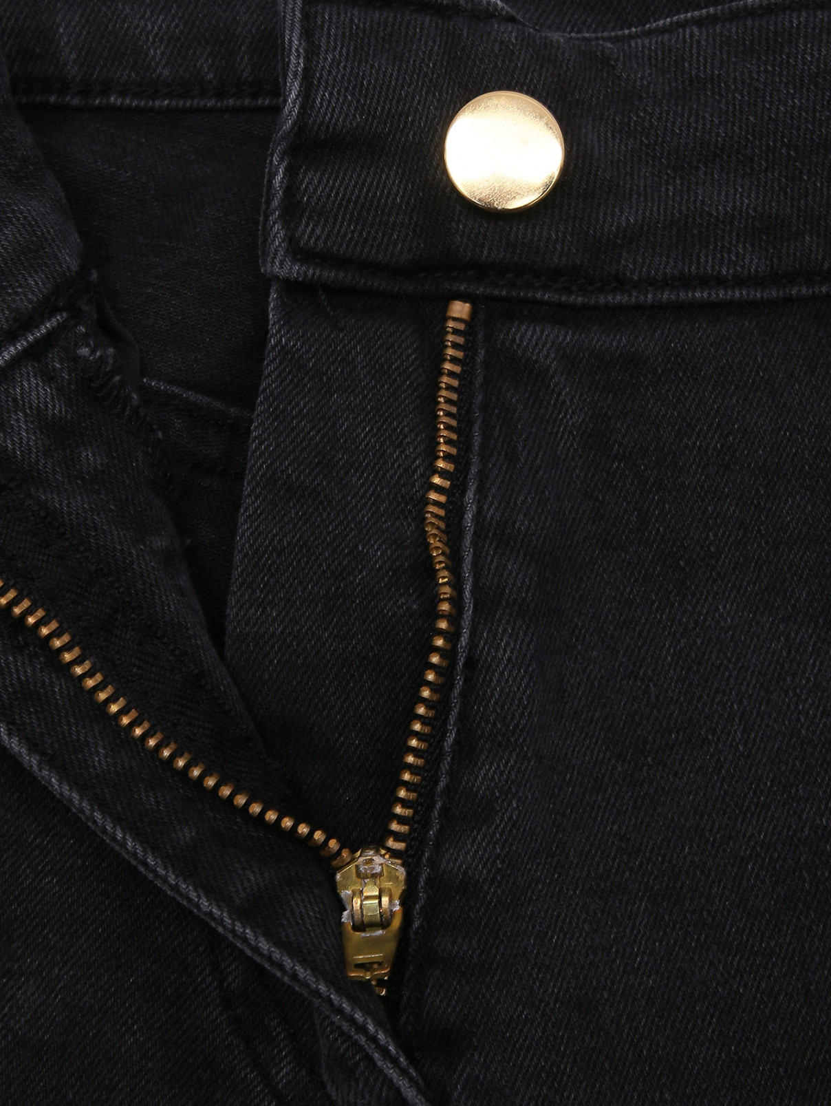 Укороченные джинсы из темного денима Persona by Marina Rinaldi  –  Деталь  – Цвет:  Серый