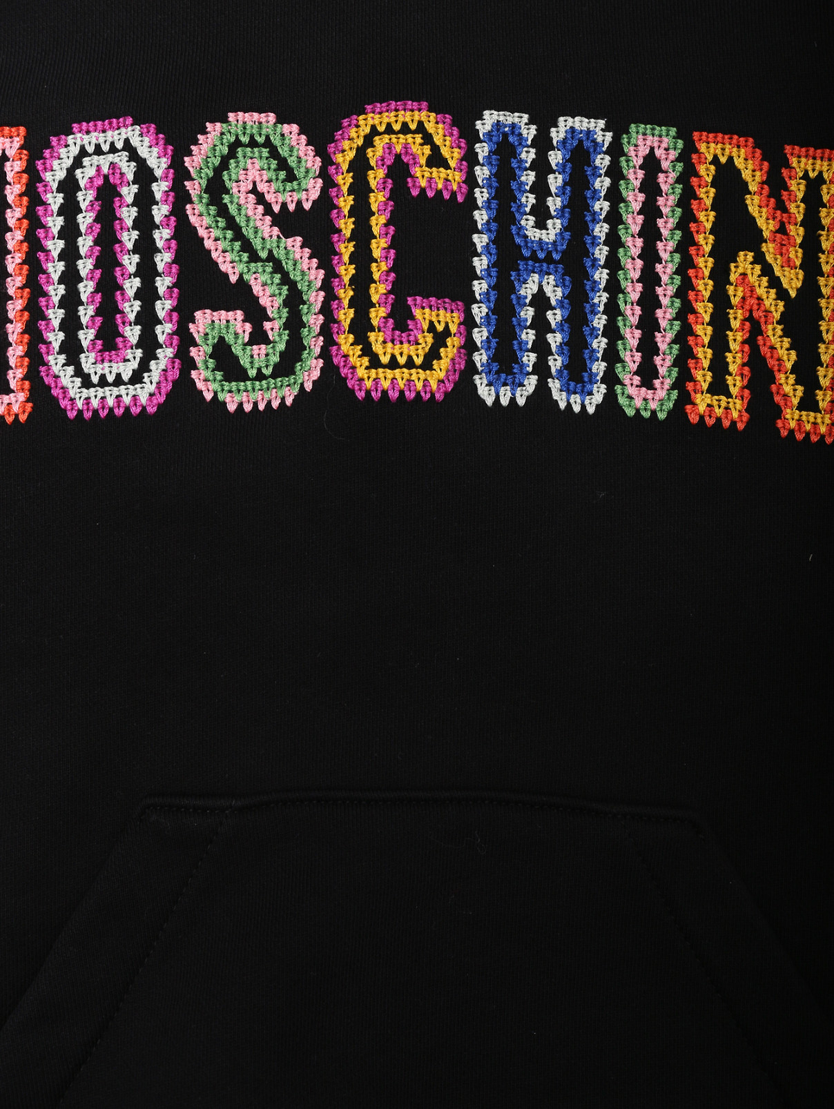 Толстовка из хлопка с логотипом Moschino  –  Деталь  – Цвет:  Черный