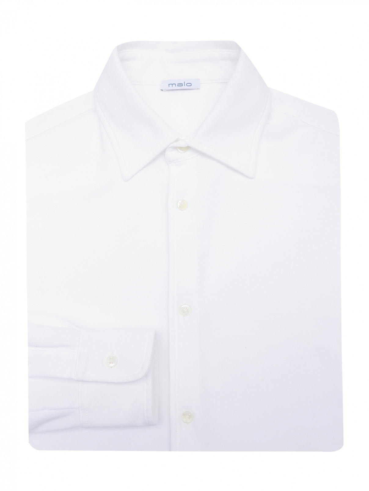 Рубашка из хлопка на пуговицах Malo  –  Общий вид  – Цвет:  Белый