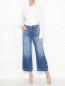 Укороченные джинсы с бахромой J Brand  –  МодельОбщийВид