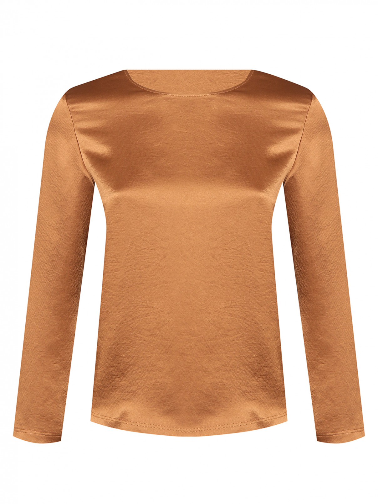 Комбинированная блуза на молнии Weekend Max Mara  –  Общий вид  – Цвет:  Коричневый