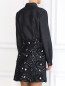 Платье-мини из хлопка и льна с вышивкой N21  –  Модель Верх-Низ1