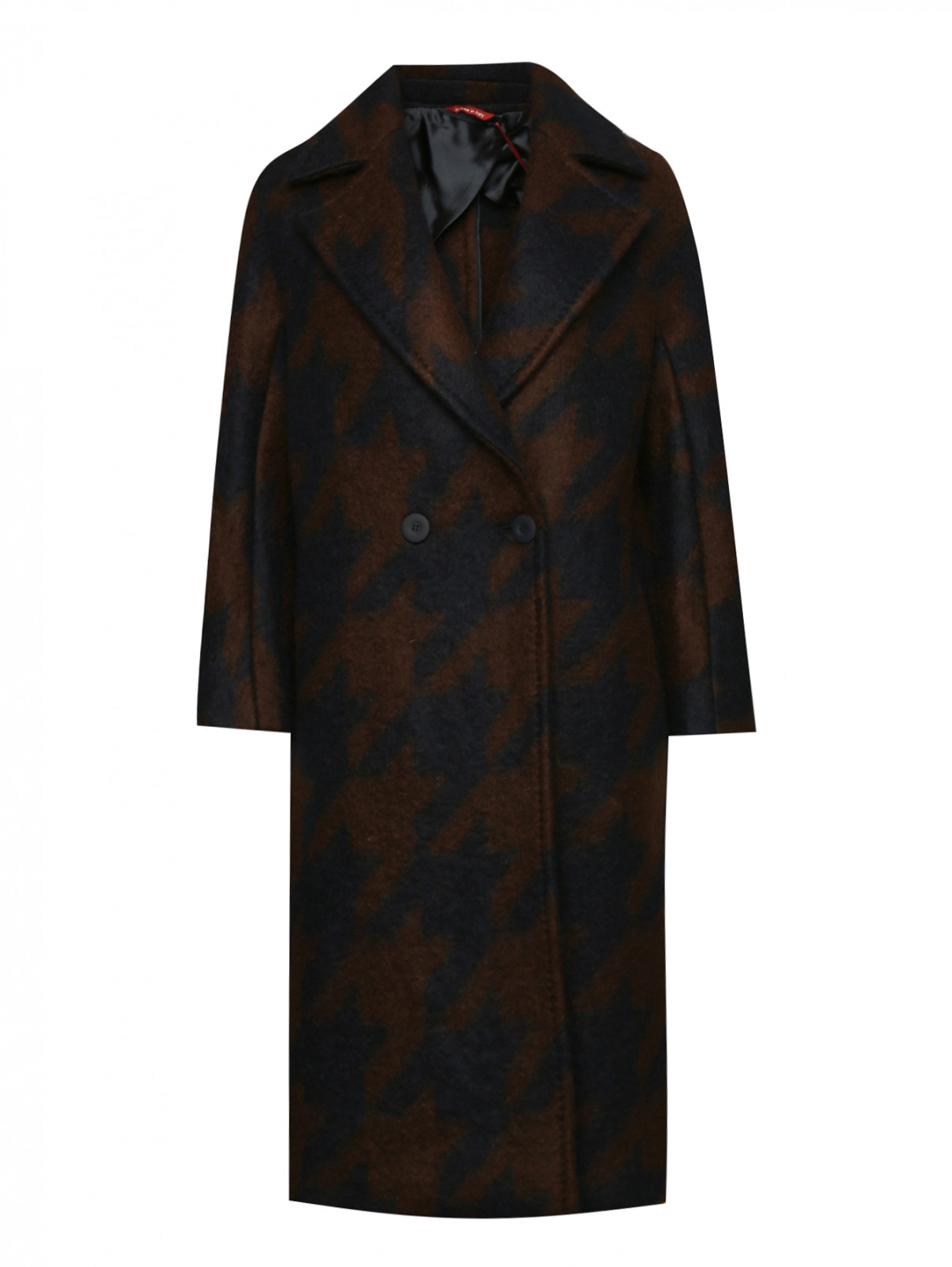 Пальто из мохера и шерсти с узором Max Mara  –  Общий вид  – Цвет:  Узор