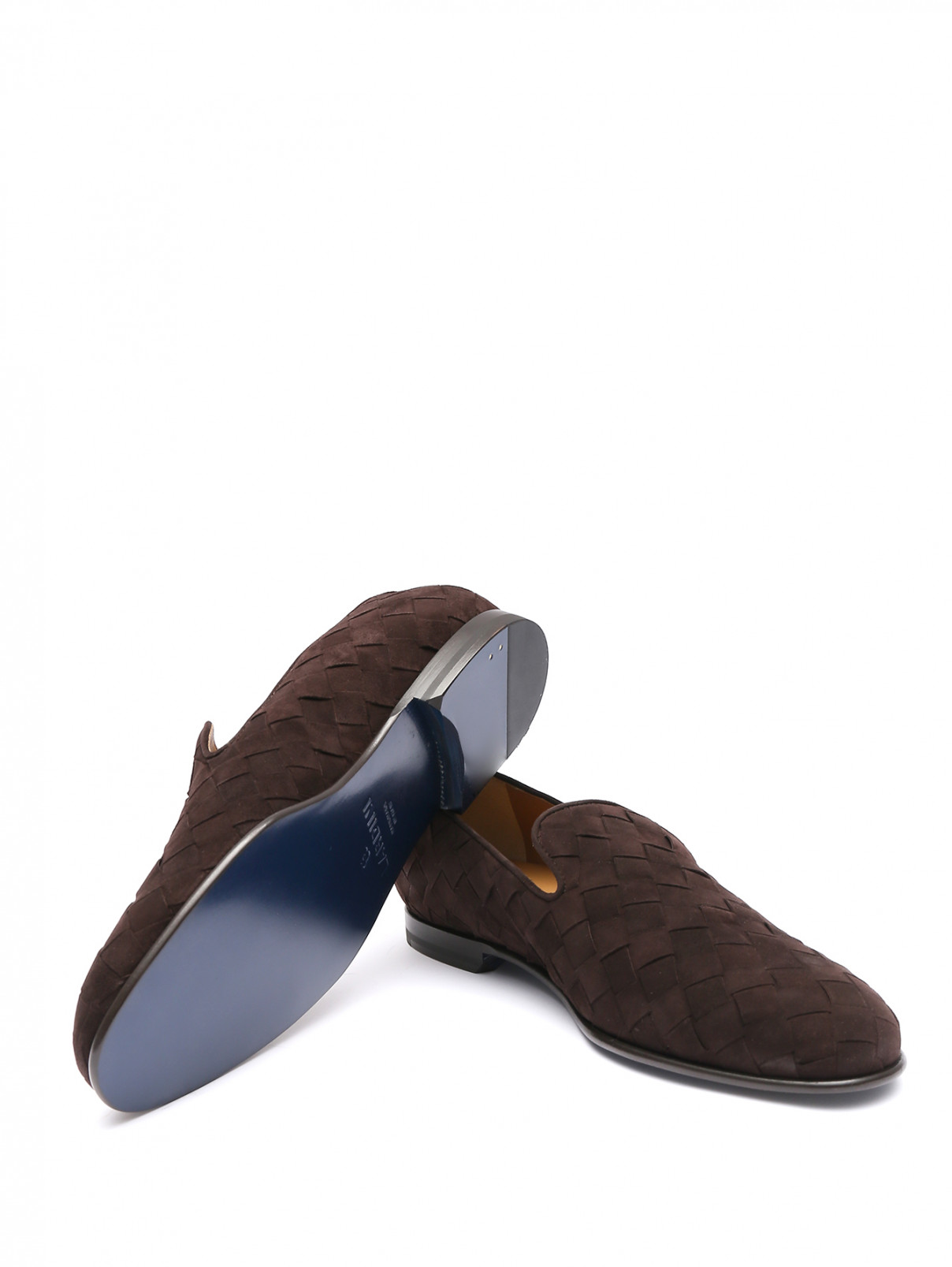 Плетеные слиперы из замши LARDINI  –  Деталь  – Цвет:  Коричневый